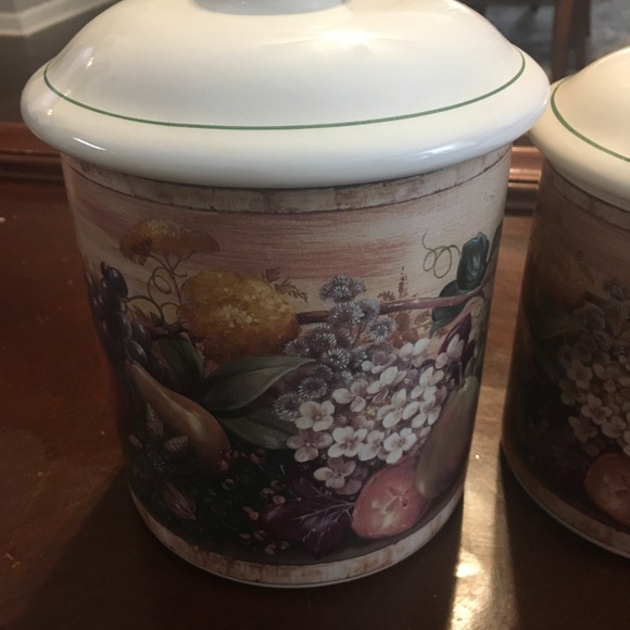 4PC SET CERTIFIED INTERNATIONAL CORP CIC PAMELA GLADDING WINDSOR CANISTER FRUIT - Picture 6 of 9